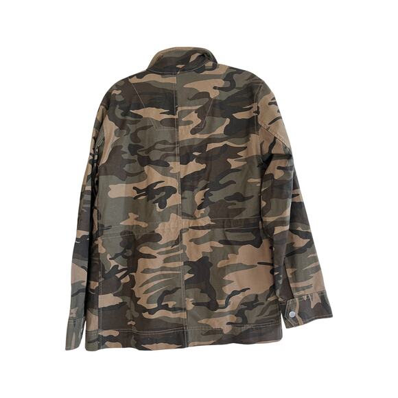 Everlane Snap Zip Utility Army Military Camo Jacket Beige Olive Green Size M - Picture 2 of 7
